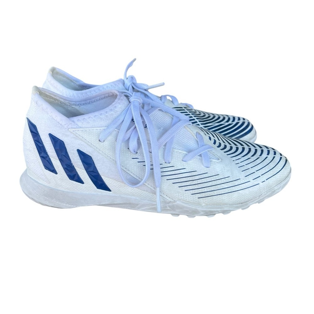 Adidas Predator Edge.3 Turf Soccer Shoes White Hi-Res Blue ‎ Indoor Futsal 4.5Y